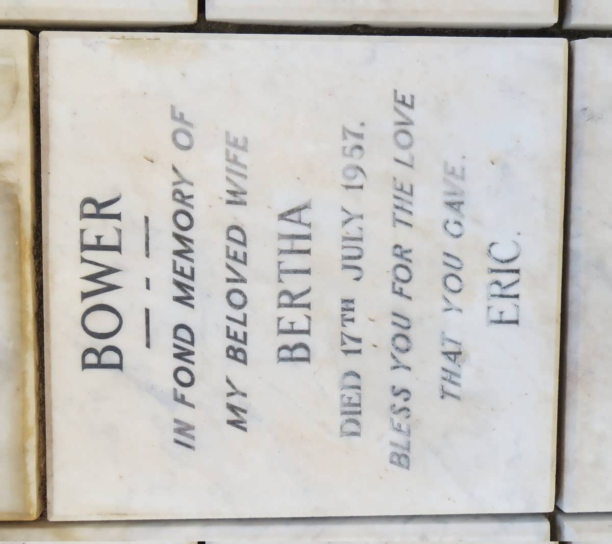 BOWER Bertha -1957