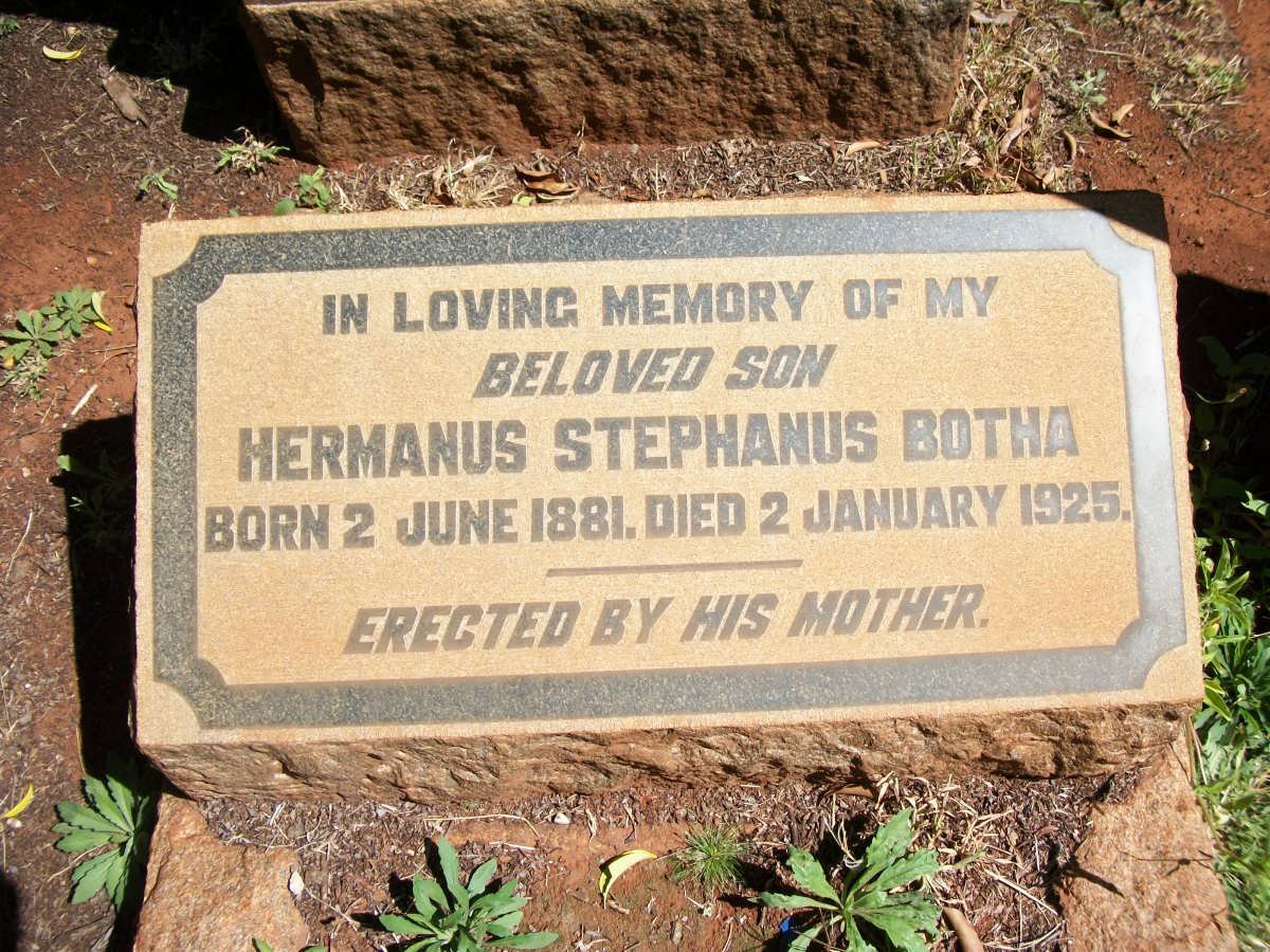 BOTHA Hermanus Stephanus 1881-1925