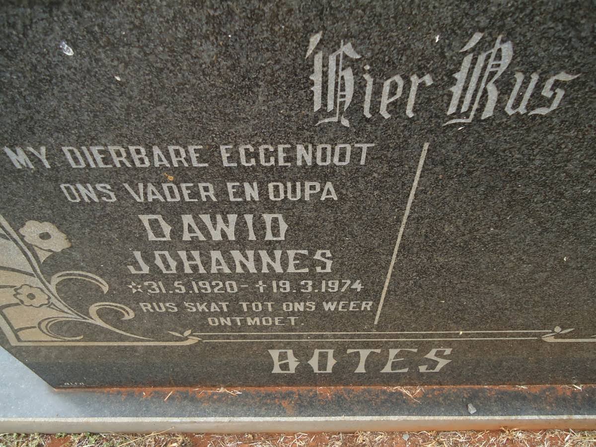 BOTES Dawid Johannes 1920-1974