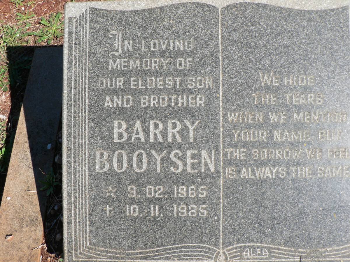 BOOYSEN Barry 1965-1985