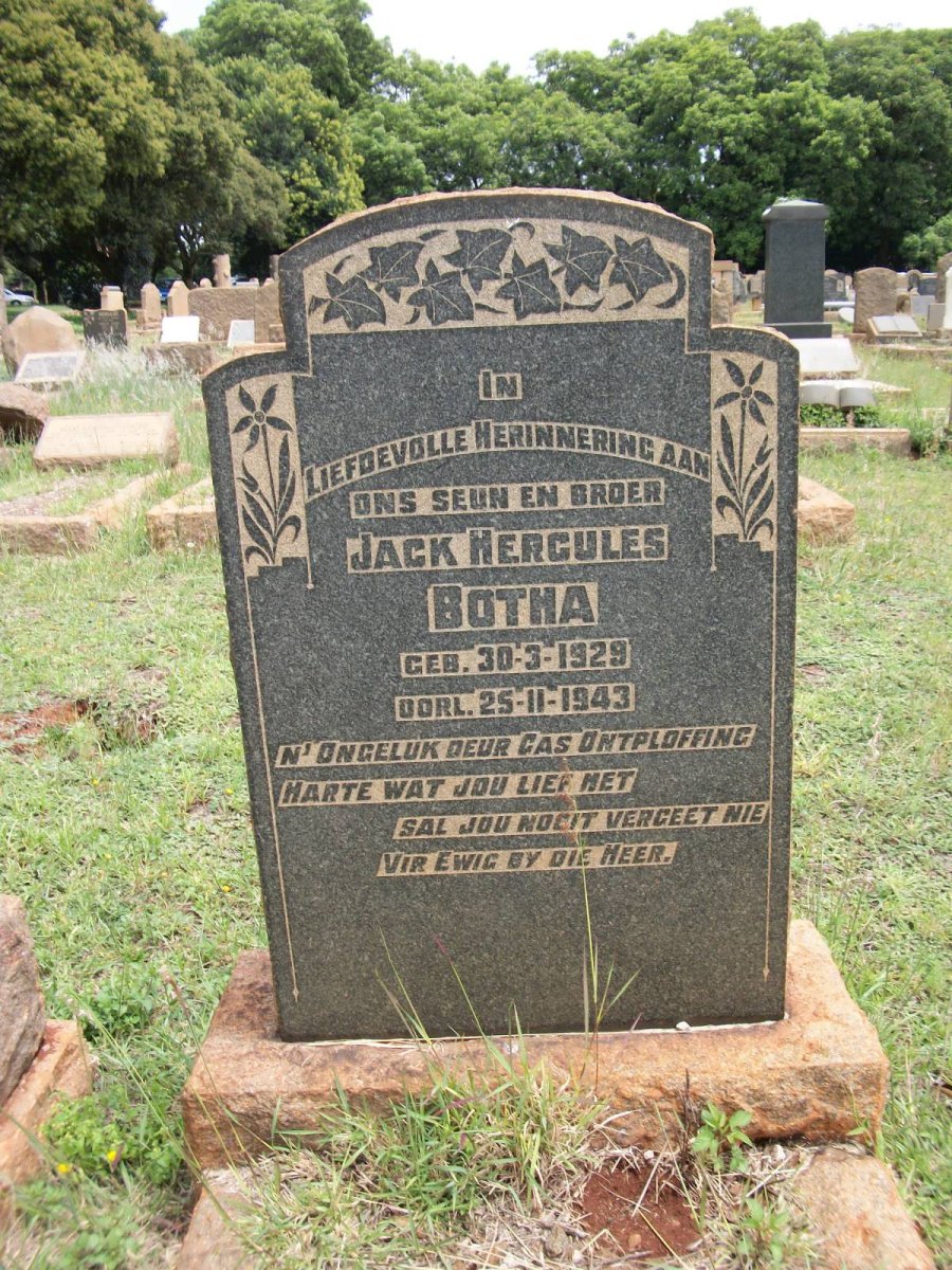 BOTHA Jack Hercules 1929-1943