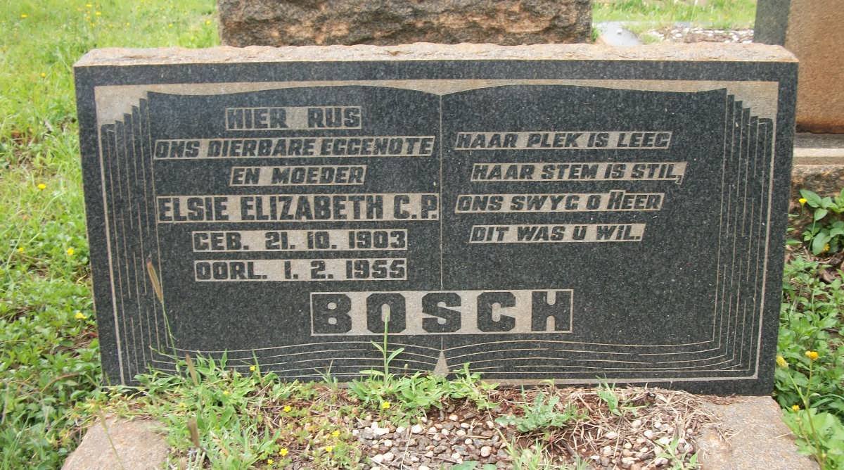 BOSCH Elsie Elizabeth C.P. 1903-1955