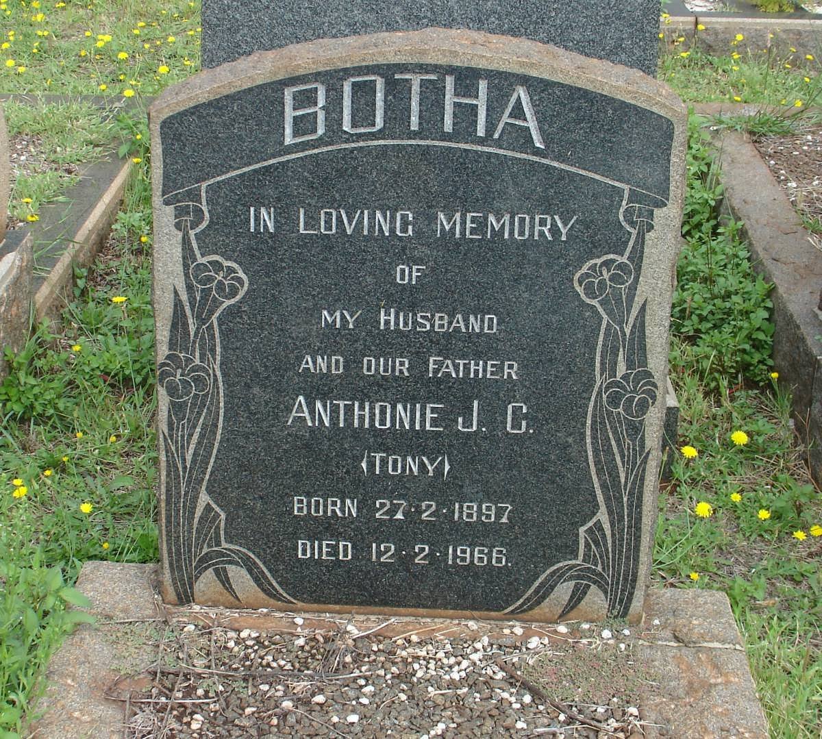BOTHA Anthonie J.C. 1897-1966
