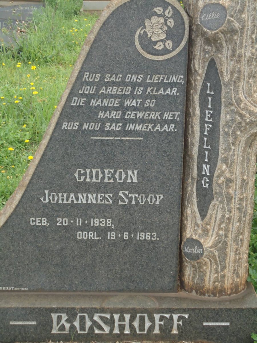 BOSHOFF Gideon Johannes Stoop 1938-1963