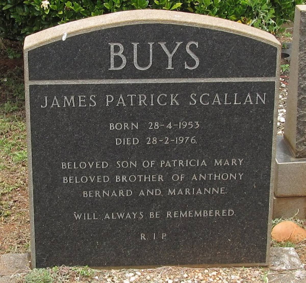 BUYS James Patrick Scallan 1953-1976