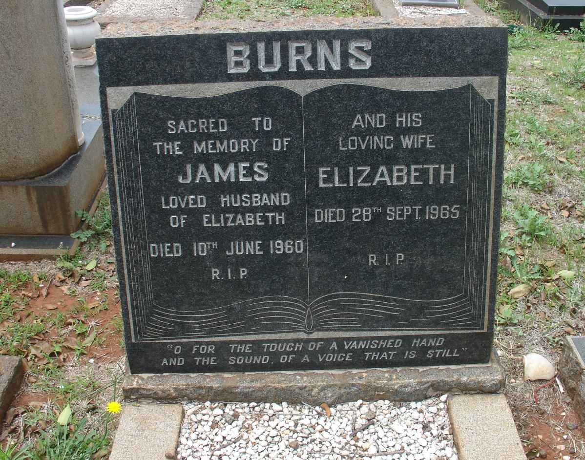BURNS James -1960 &amp; Elizabeth -1965