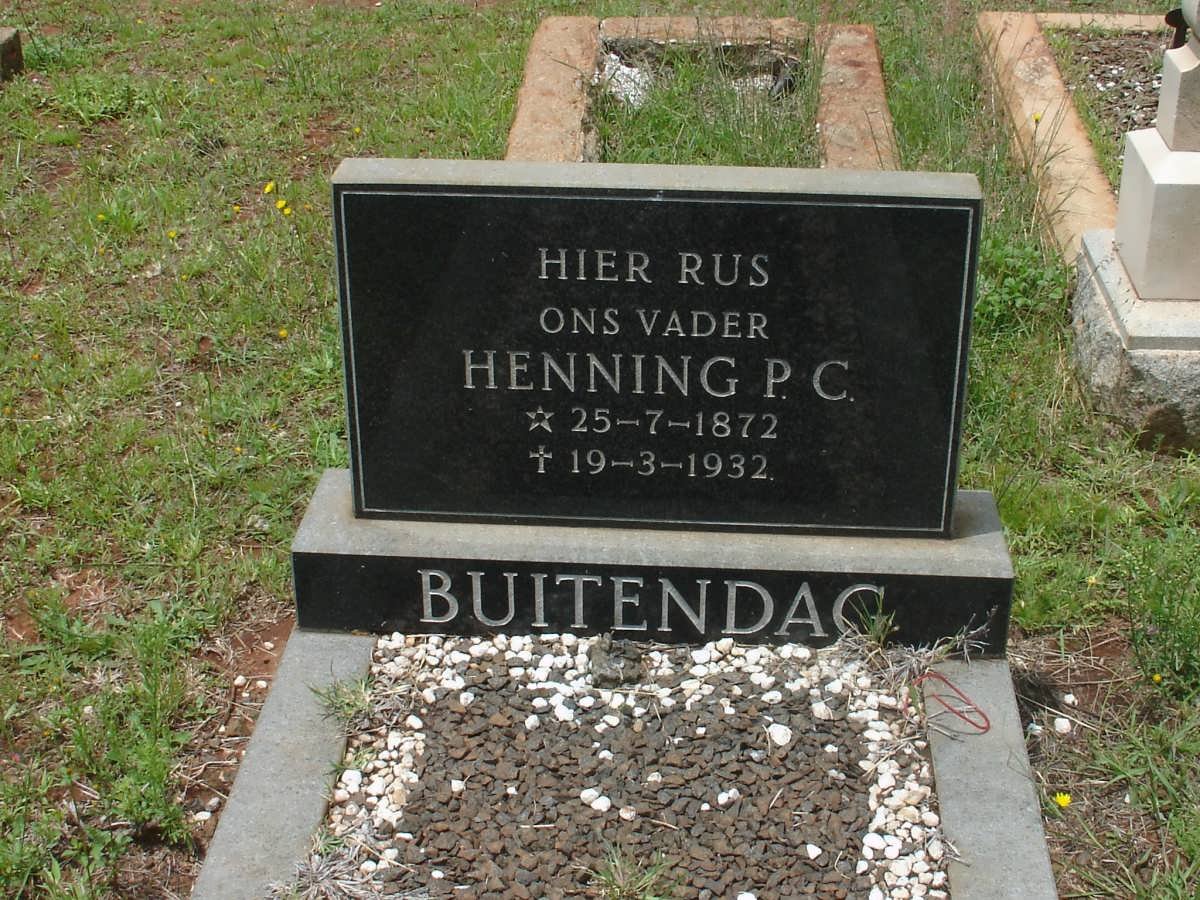 BUITENDAG Henning P.C. 1872-1932