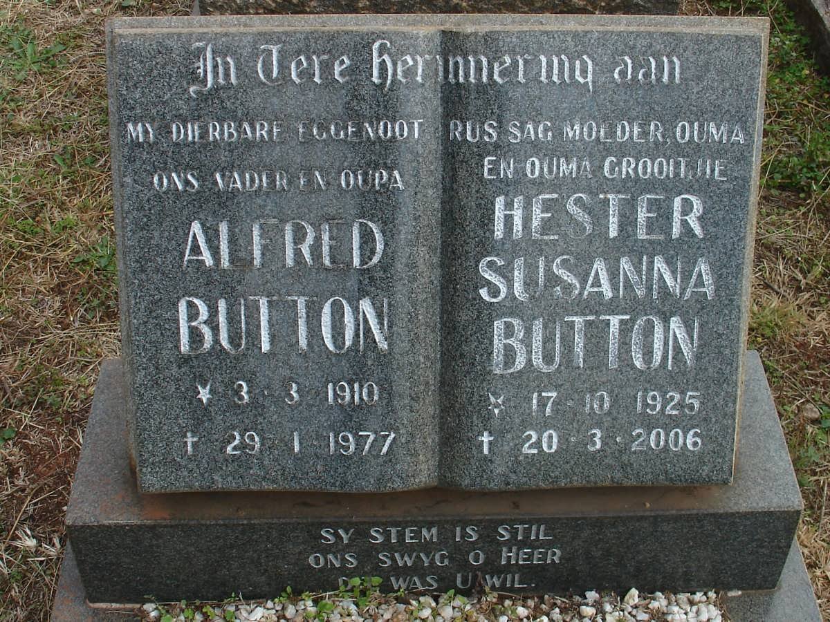 BUTTON Alfred 1910-1977 &amp; Hester Susanna 1925-2006