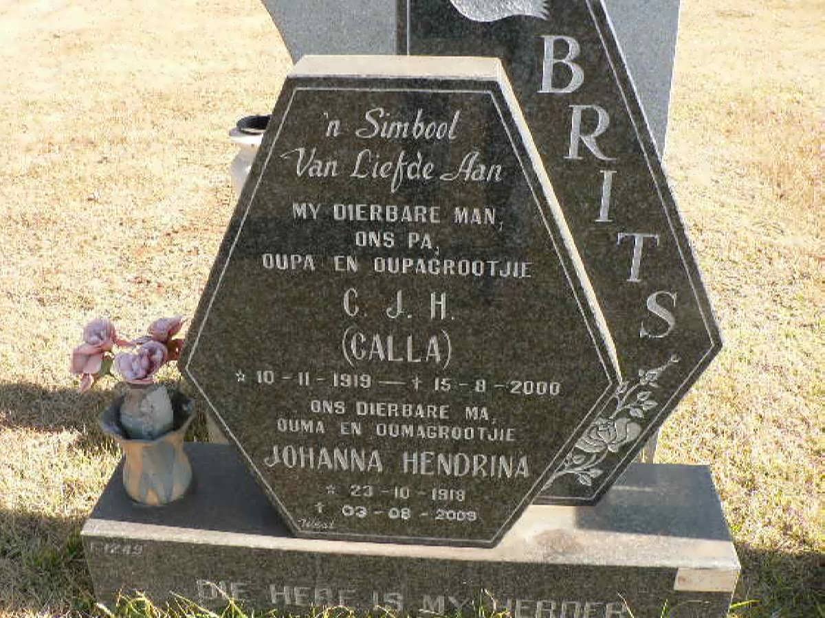 BRITS C.J.H. 1919-2000 &amp; Johanna Hendrina 1918-2009