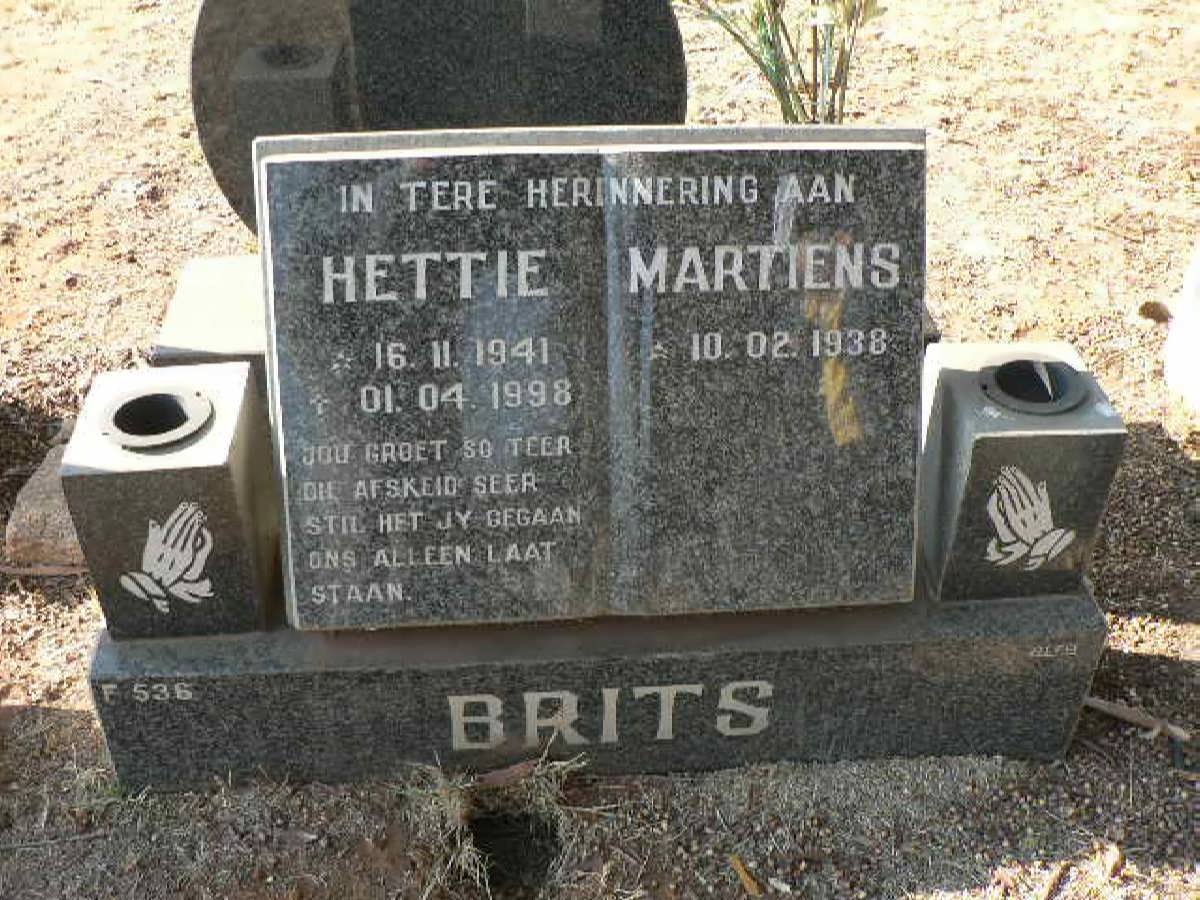BRITS Martiens 1938- &amp; Hettie 1941-1998