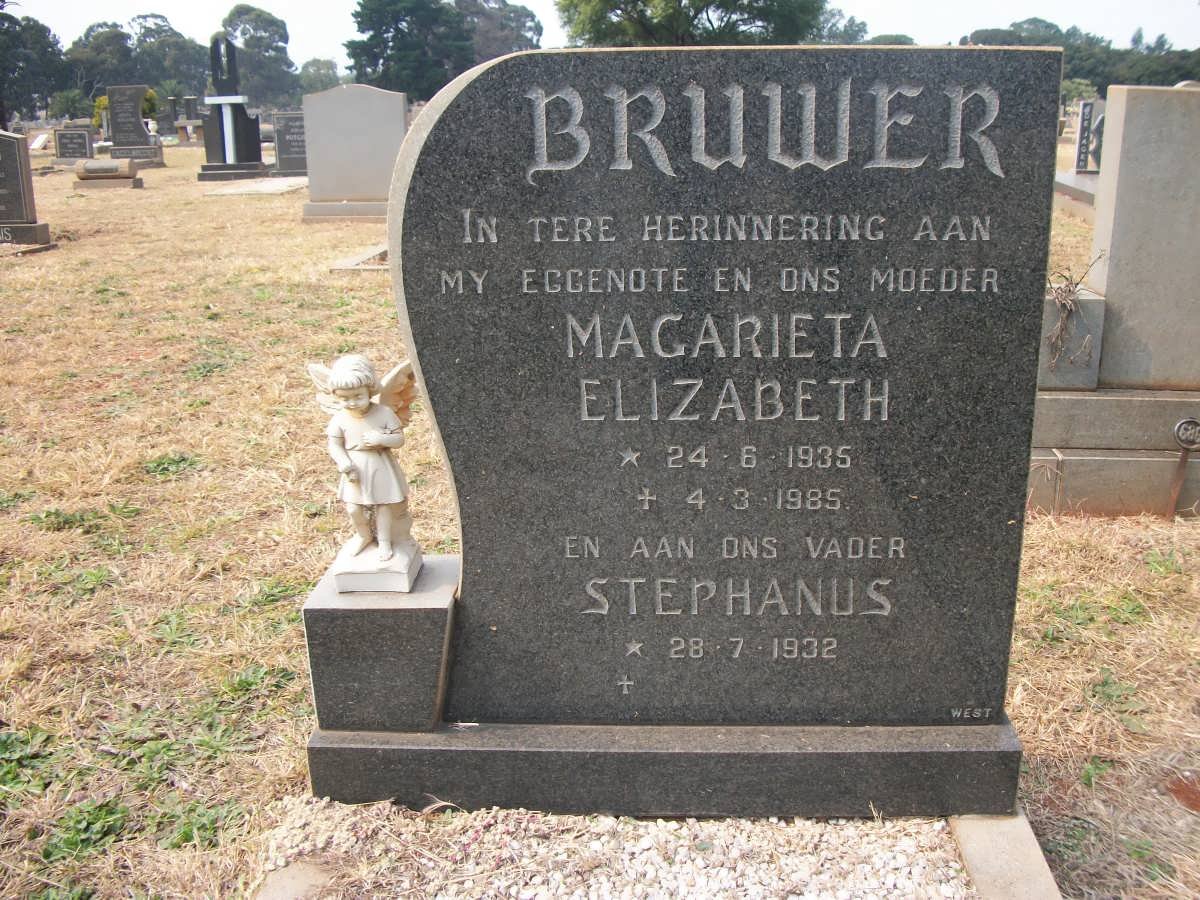 BRUWER Stephanus 1932- &amp; Magarieta Elizabeth 1935-1985 