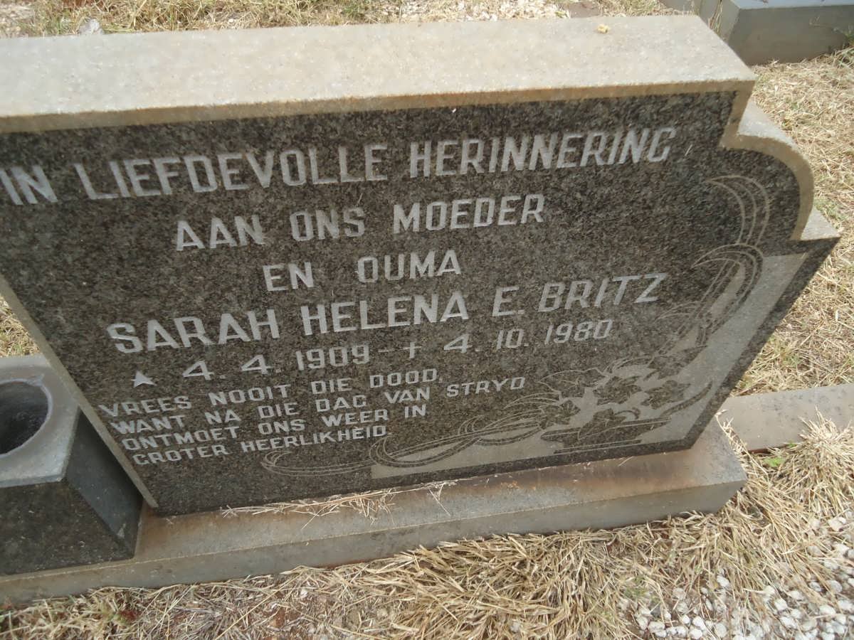 BRITZ Sarah Helena E. 1909-1980