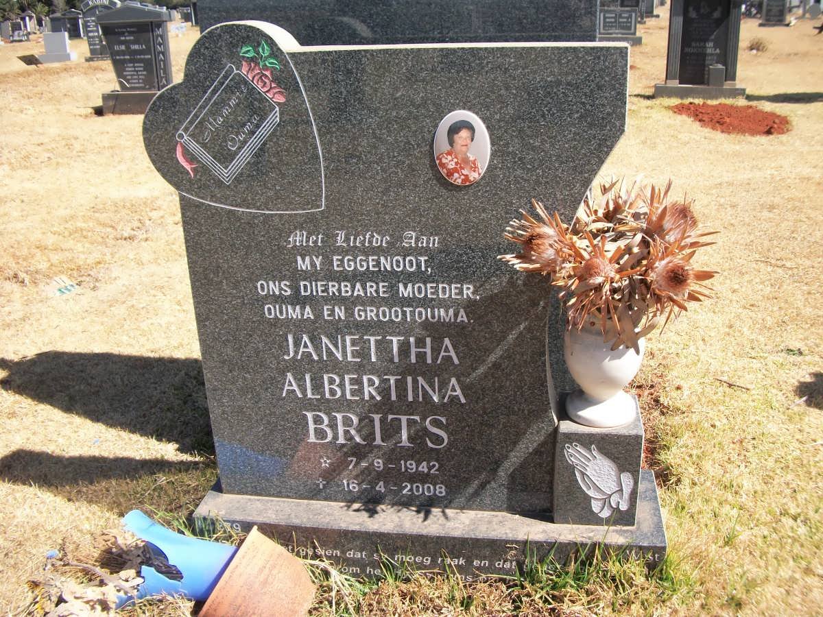 BRITS Janettha Albertina 1942-2008