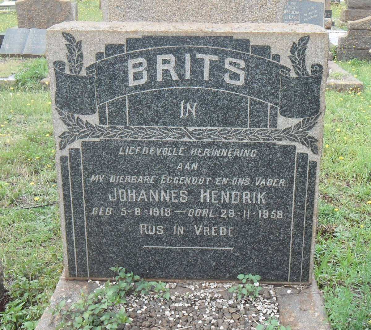 BRITS Johannes Hendrik 1913-1959