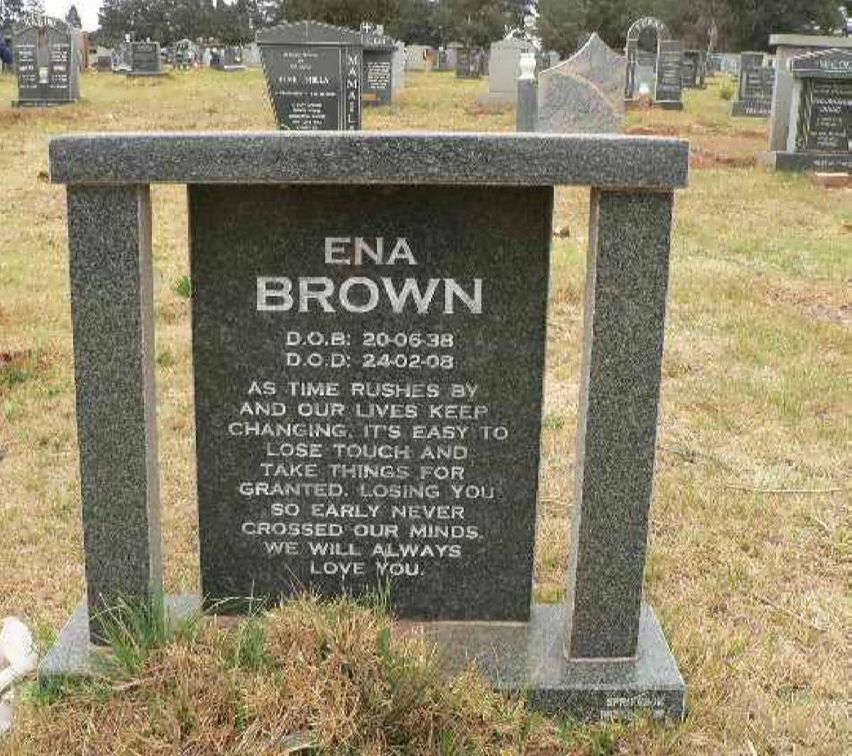 BROWN Ena 1938-2008