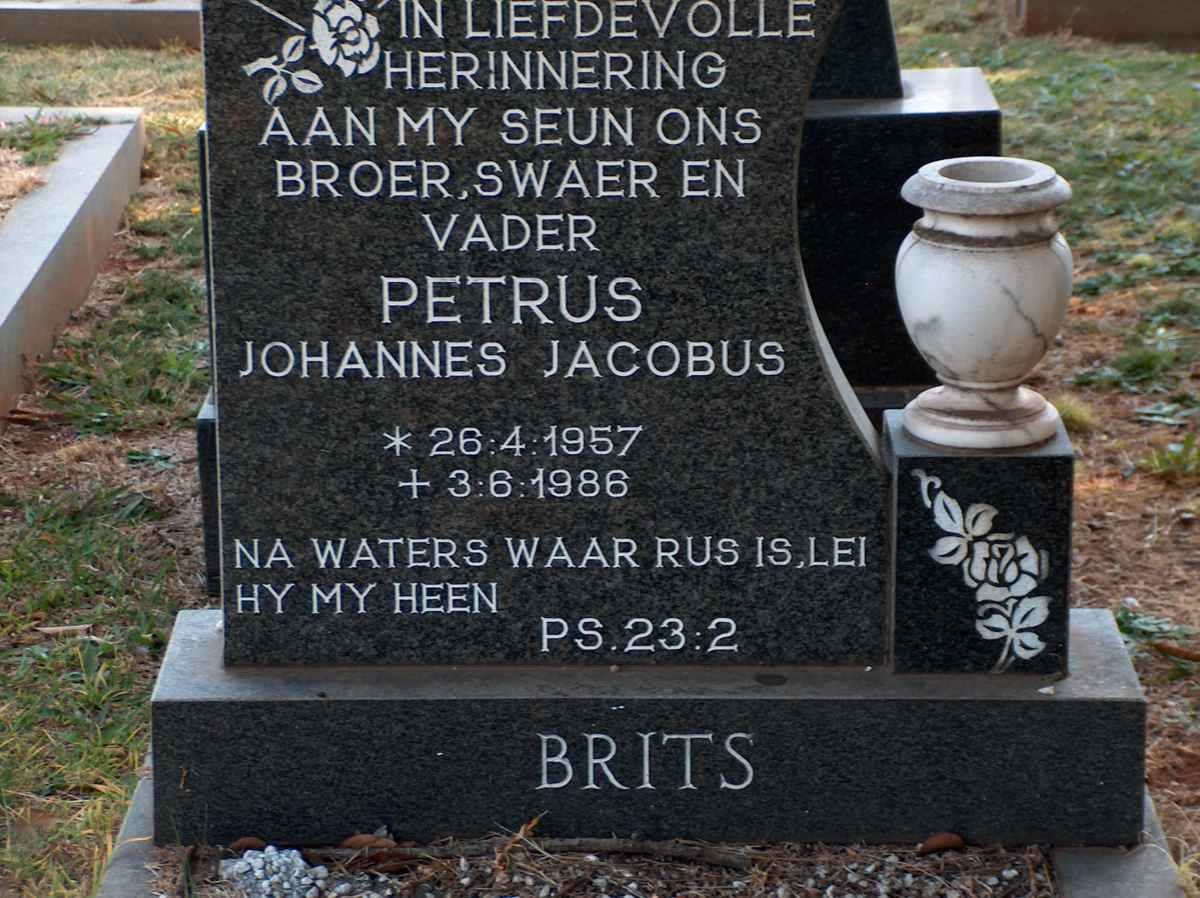 BRITS Petrus Johannes Jacobus 1957-1986