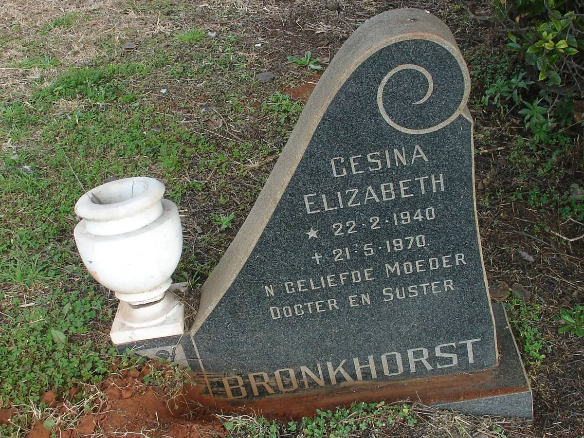 BRONKHORST Gesina Elizabeth 1940-1970