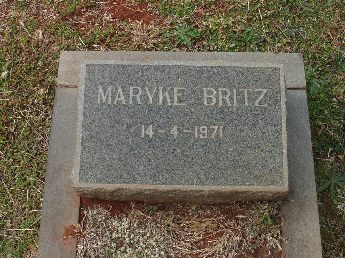 BRITZ Maryke 1971-1971 