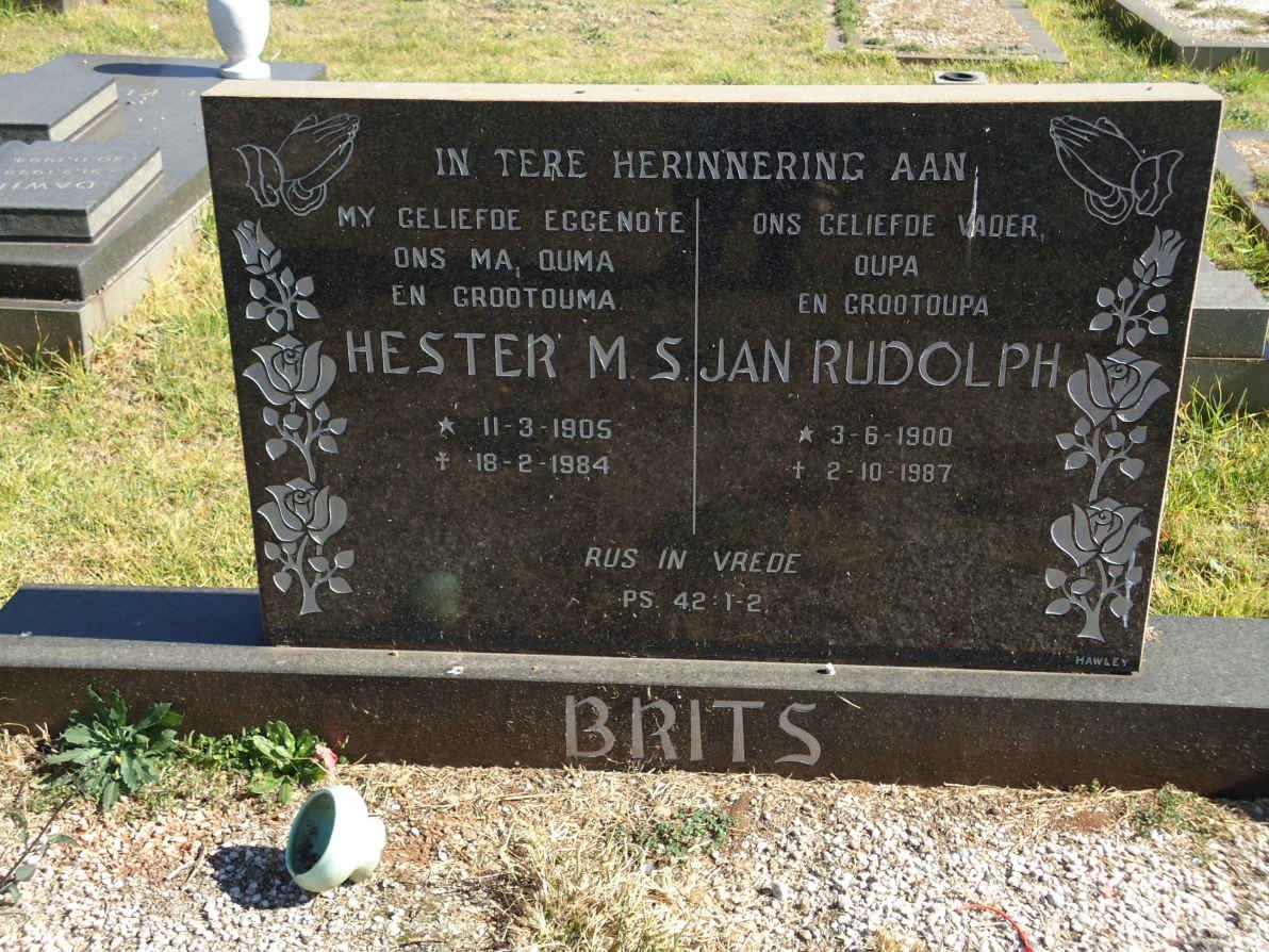 BRITS Jan Rudolph 1900-1987 &amp; Hester M.S. 1905-1984