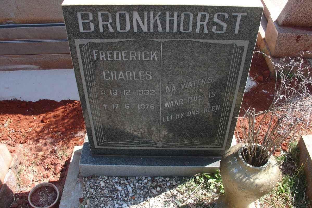 BRONKHORST Frederick Charles 1932-1976