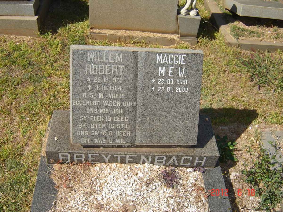 BREYTENBACH Willem Robert 1923-1984 &amp; Maggie M.E.W. 1928-2002