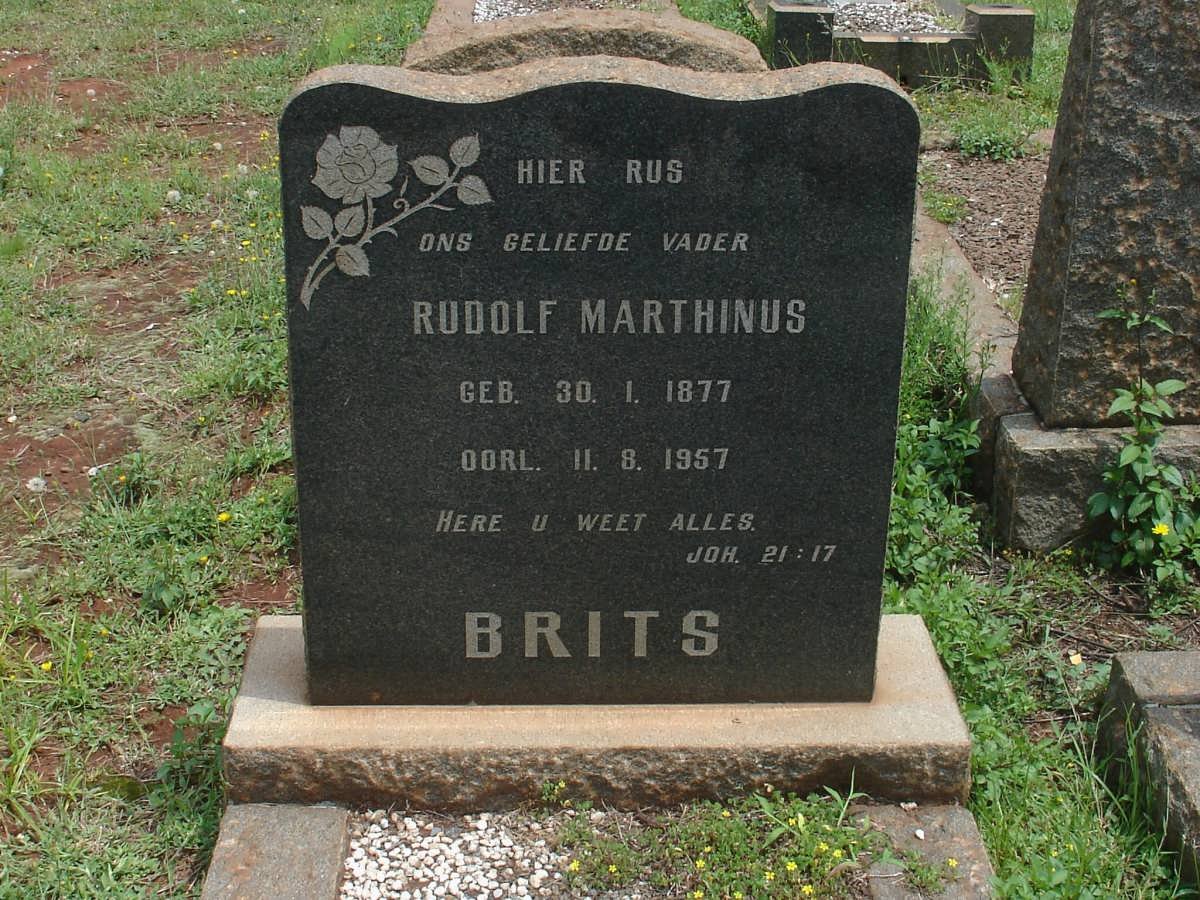 BRITS Rudolf Marthinus 1877-1957