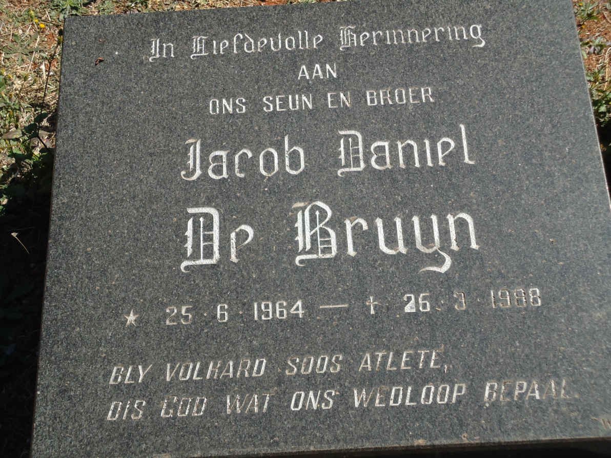 BRUYN Jacob Daniel, de 1964-1988