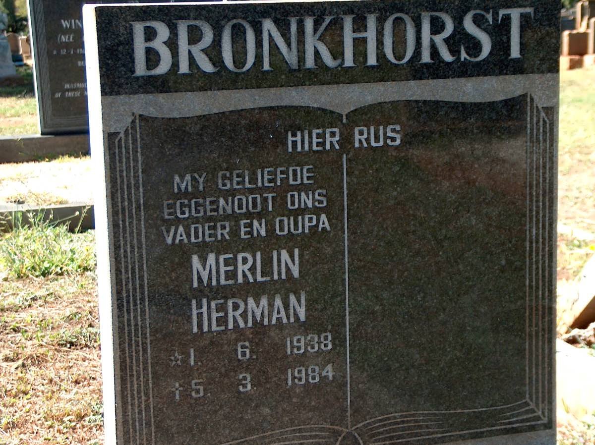 BRONKHORST Merlin Herman 1938-1984