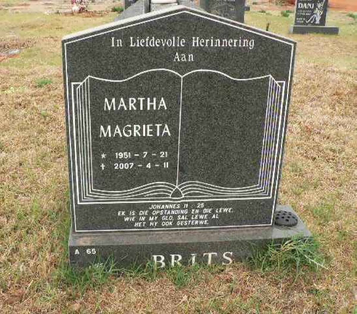 BRITS Martha Magrieta 1951-2007
