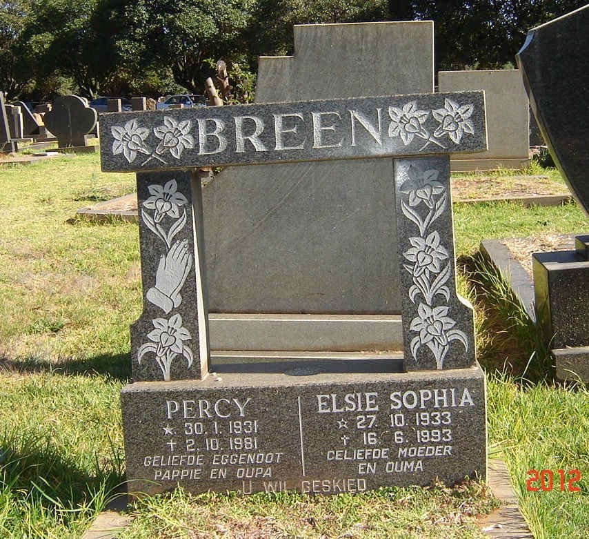 BREEN Percy 1931-1981 &amp; Elsie Sophia 1933-1993