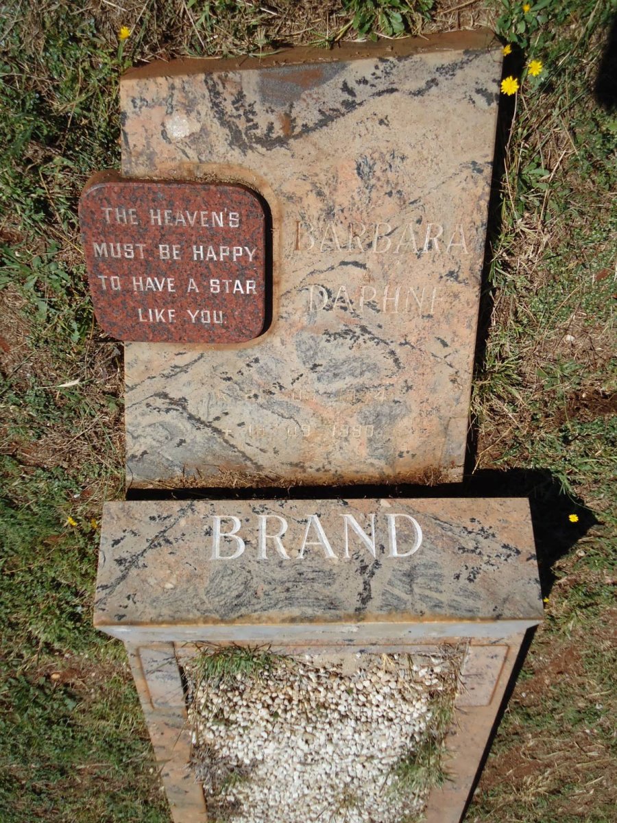 BRAND Barbara Daphne 1944-1990