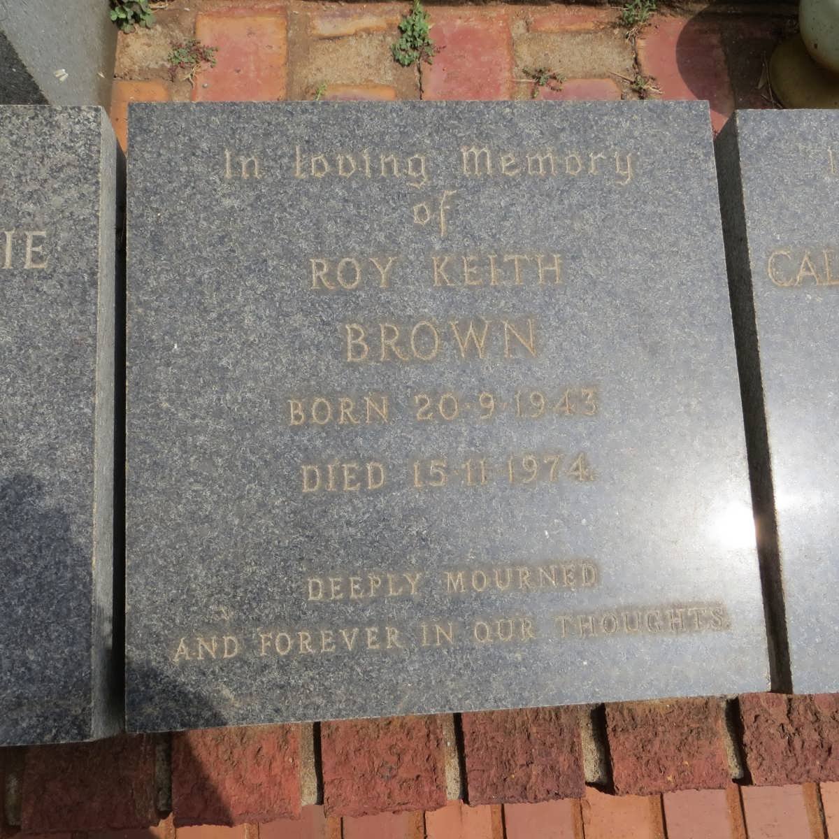 BROWN Roy Keith 1943-1974