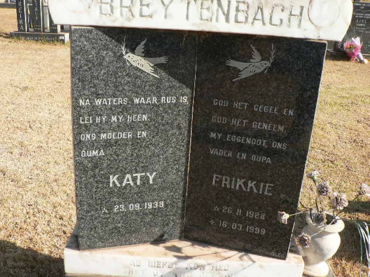 BREYTENBACH Frikkie 1928-1999 &amp; Katy 1938-