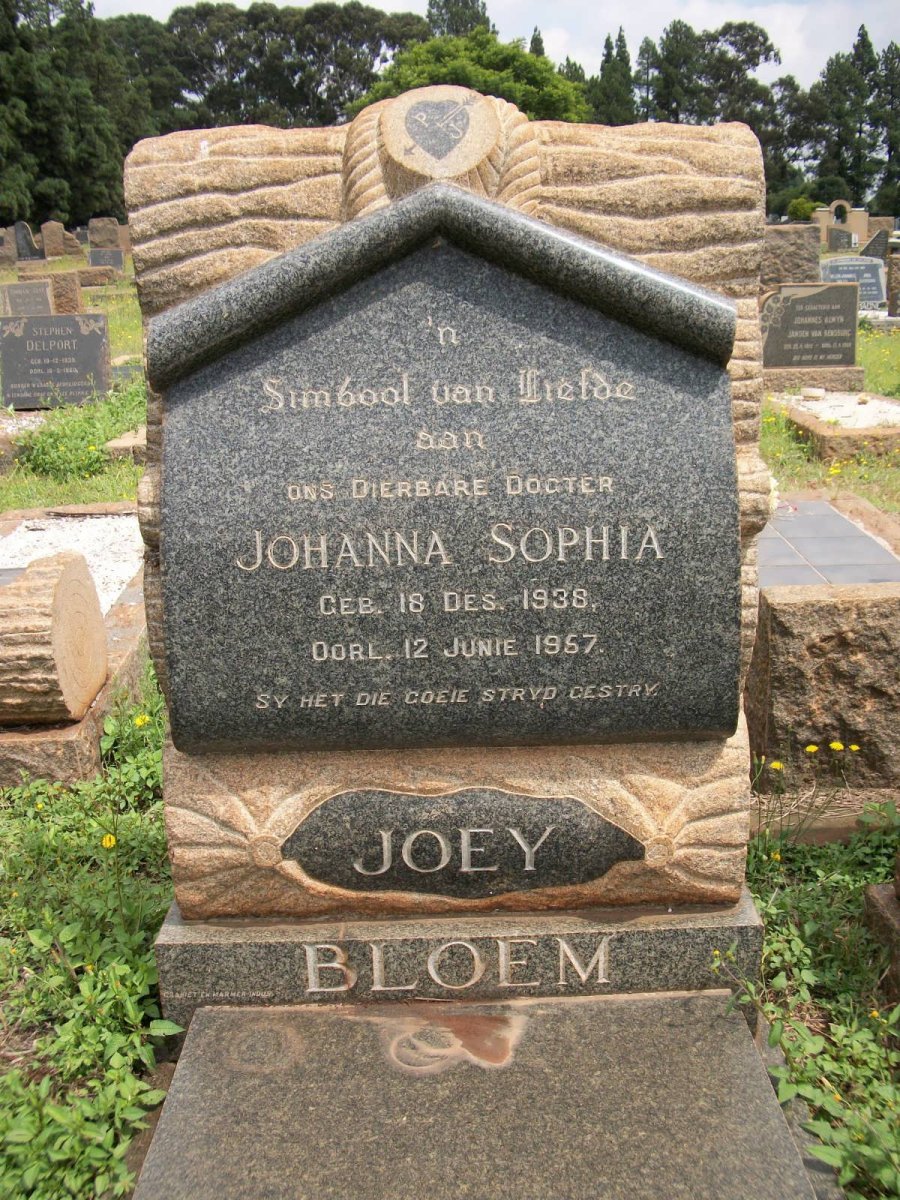 BLOEM Johanna Sophia 1938-1957