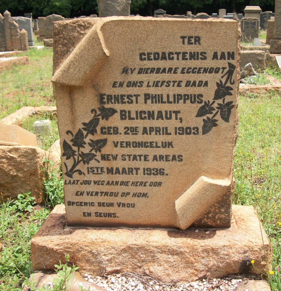 BLIGNAUT Ernest Phillippus 1903-1936