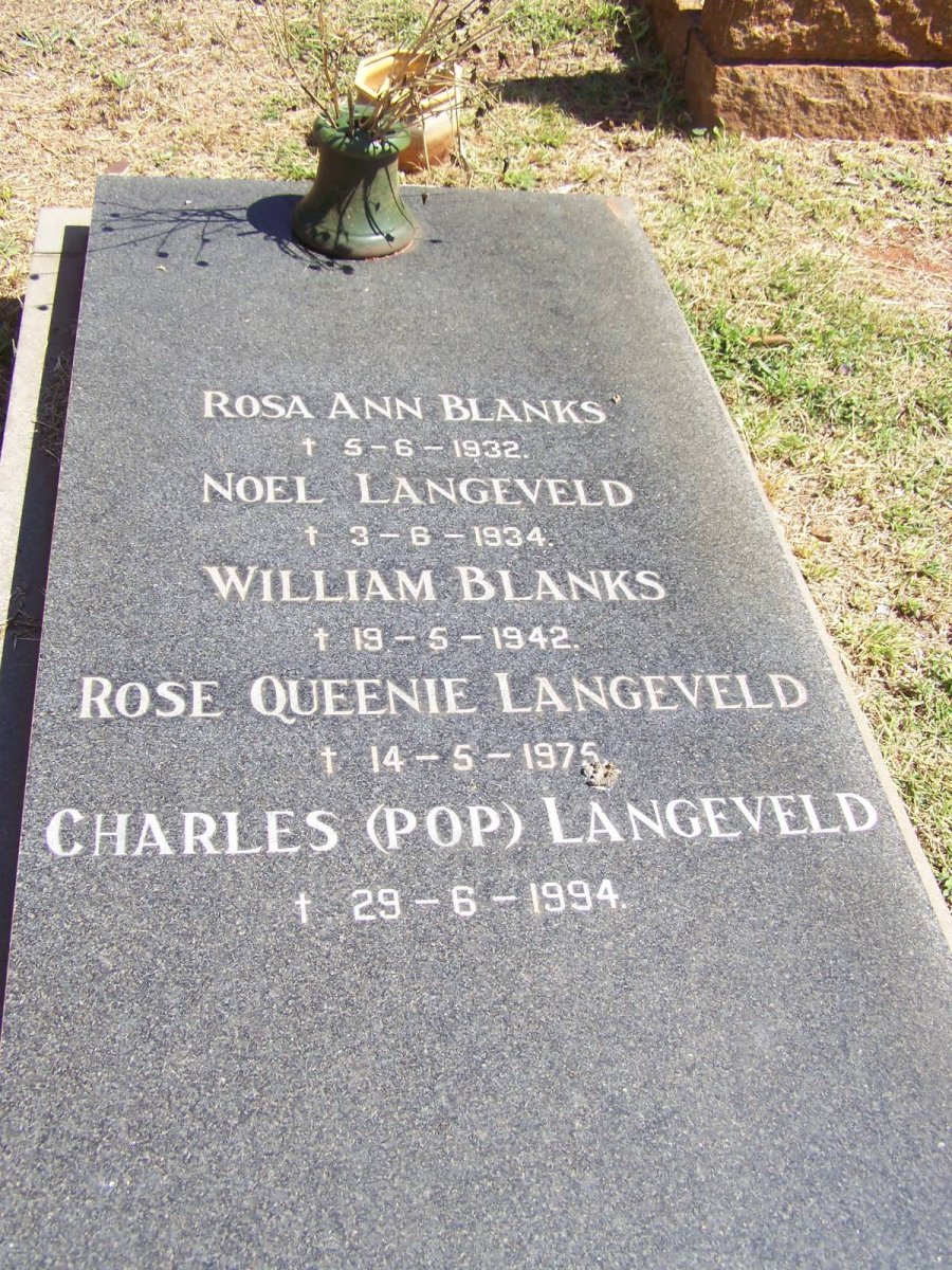 BLANKS Rosa Ann -1932 :: LANGEVELD Noel -1934 :: BLANKS William -1942
