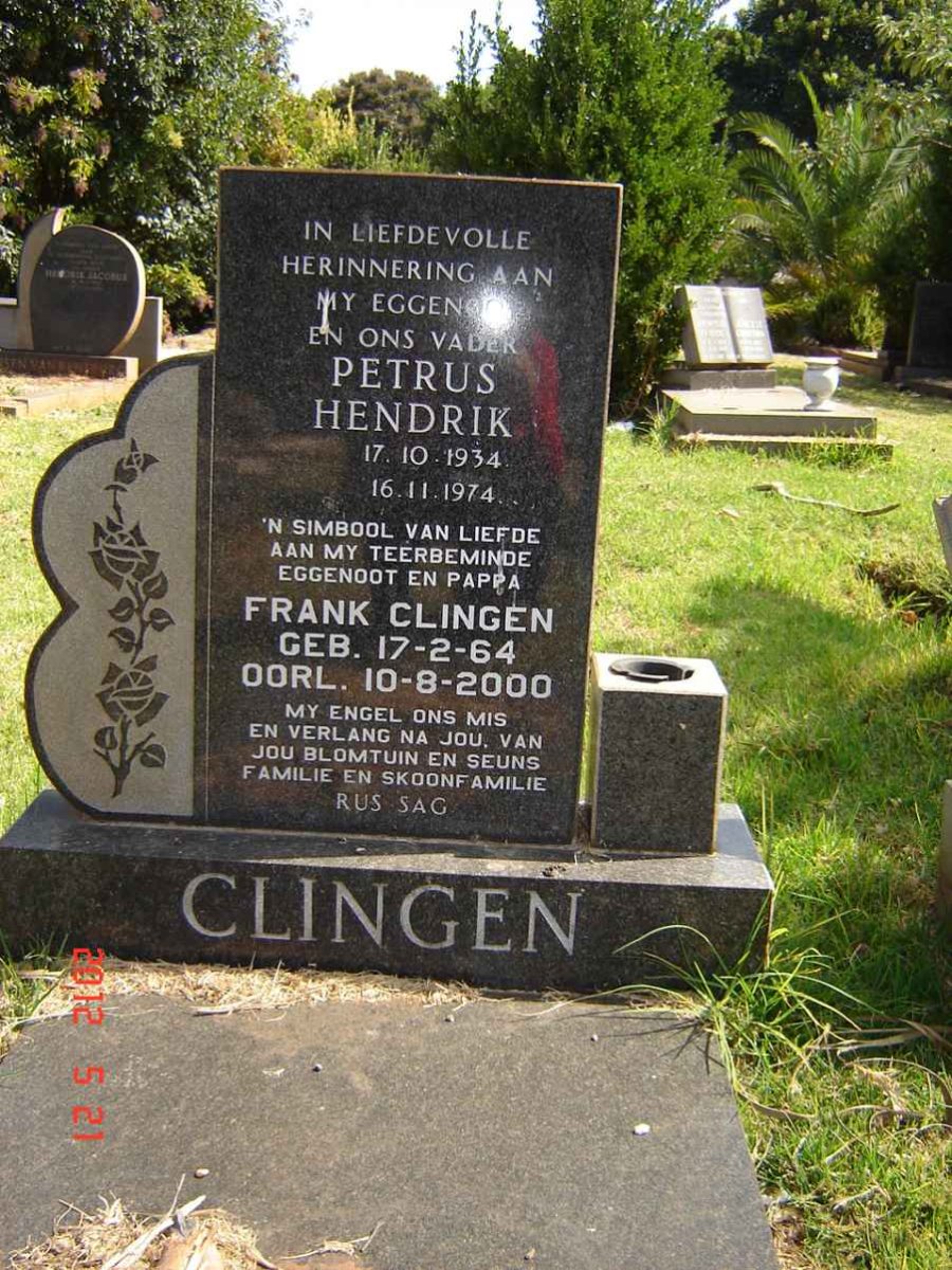 CLINGEN Petrus Hendrik 1934-1974 :: CLINGEN Frank 1964-2000