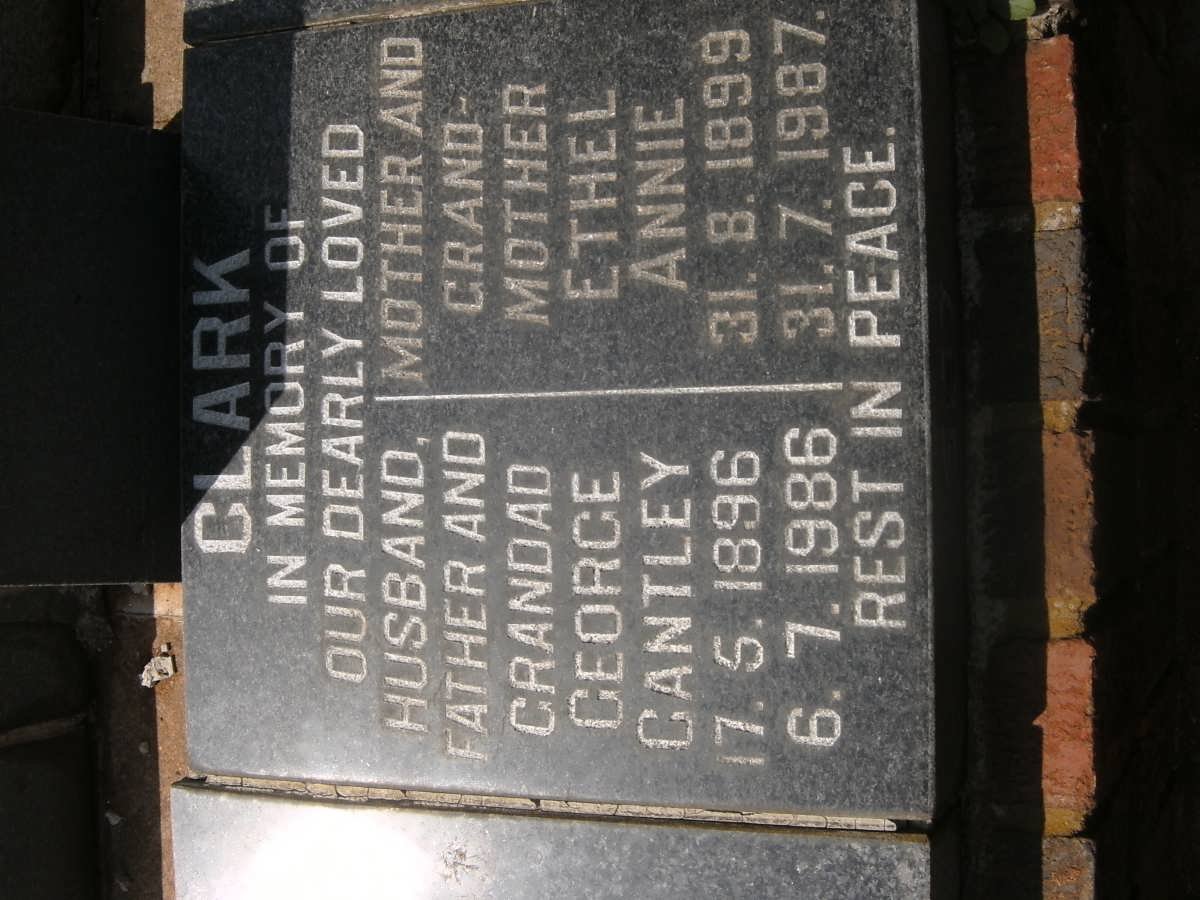 CLARK George Cantley 1896-1986 &amp; Ethel Annie 1899-1987