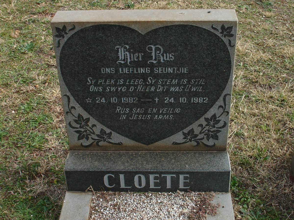 CLOETE Seuntjie 1982-1982