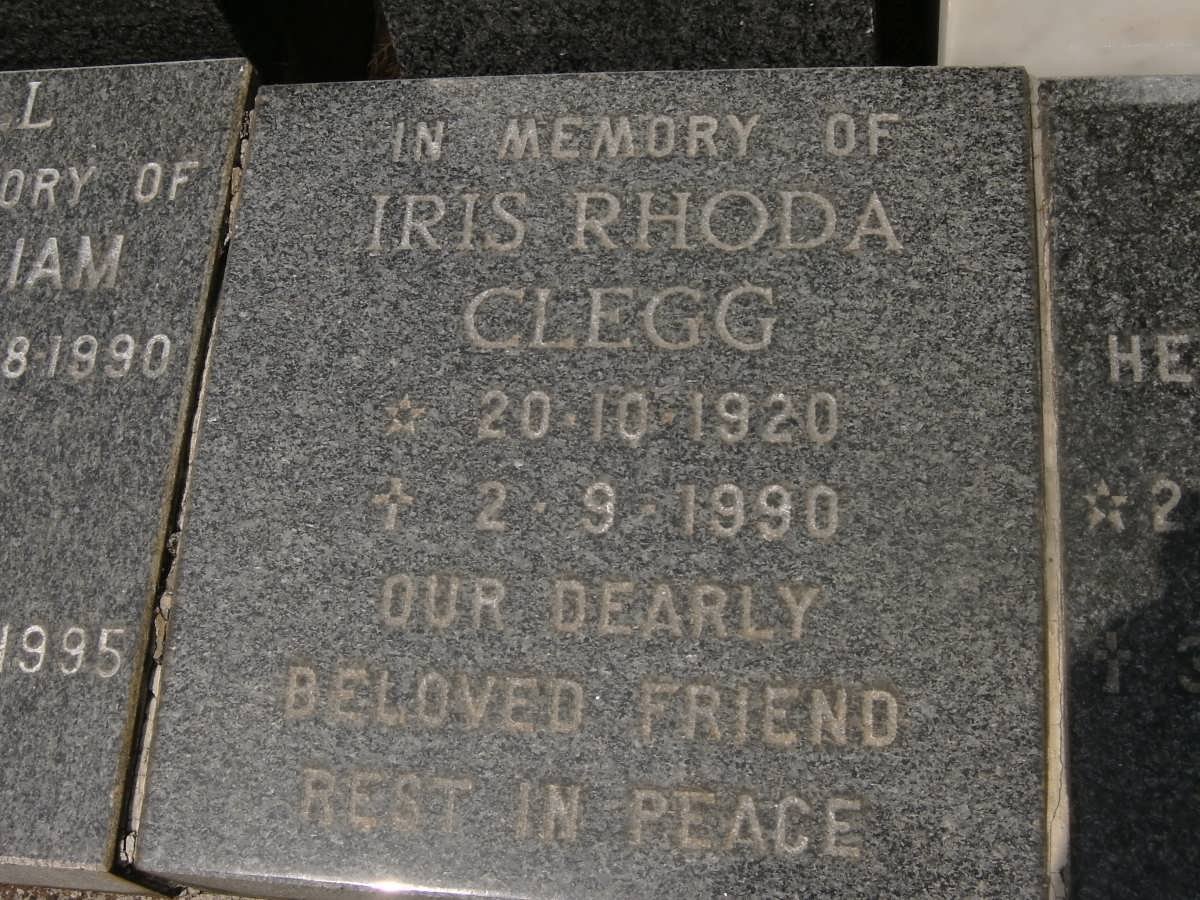 CLEGG Iris Rhoda 1920-1990