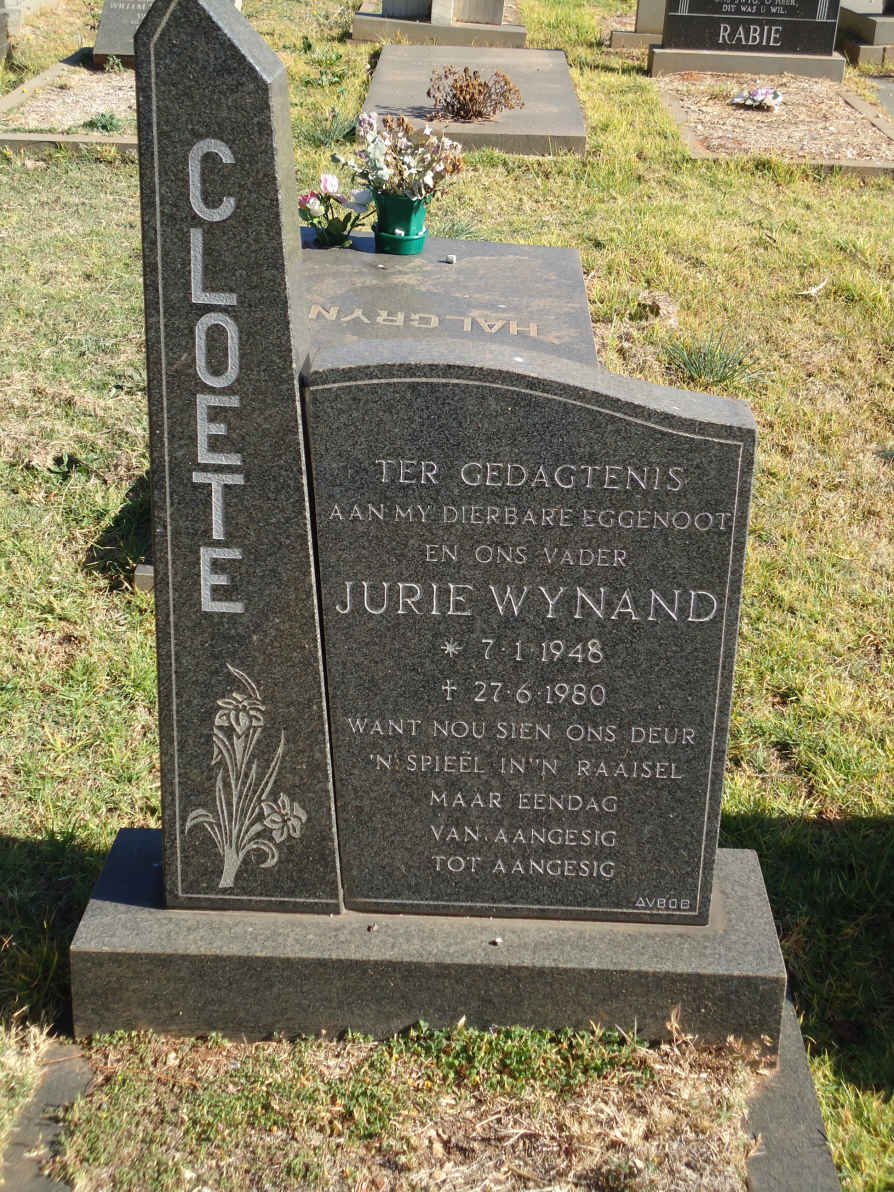 CLOETE Jurie Wynand 1948-1980