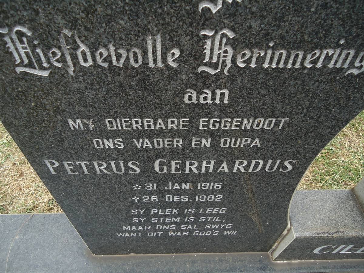 CILLIERS Petrus Gerhardus 1916-1982 