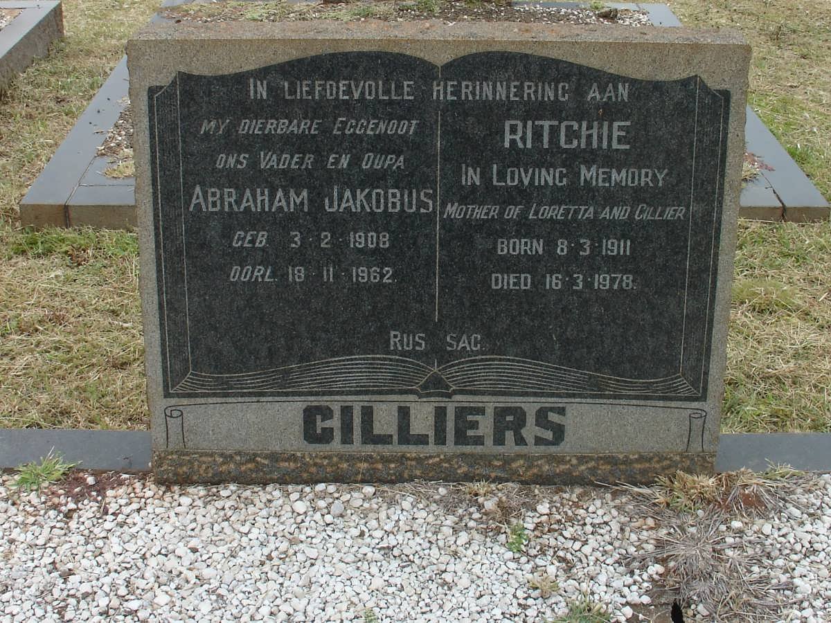 CILLIERS Abraham Jakobus1908-1962 &amp; Ritchie 1911-1978