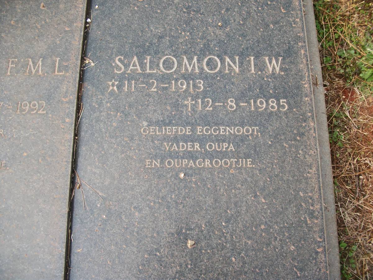 CRONJE Salomon I.W. 1913-1985