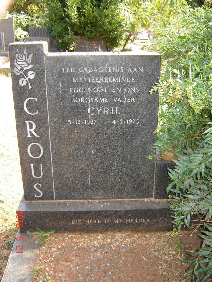 CROUS Cyril 1927-1975