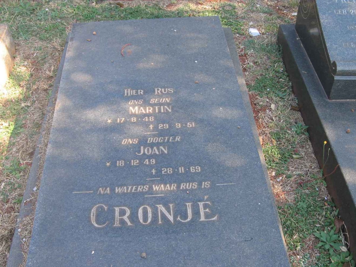 CRONJE Martin 1948-1951 :: CRONJE Joan 1949-1969