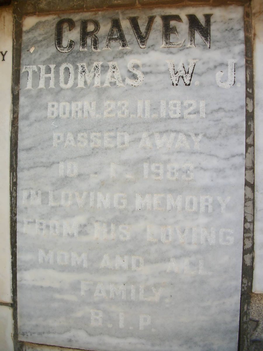 CRAVEN Thomas W.J. 1921-1983