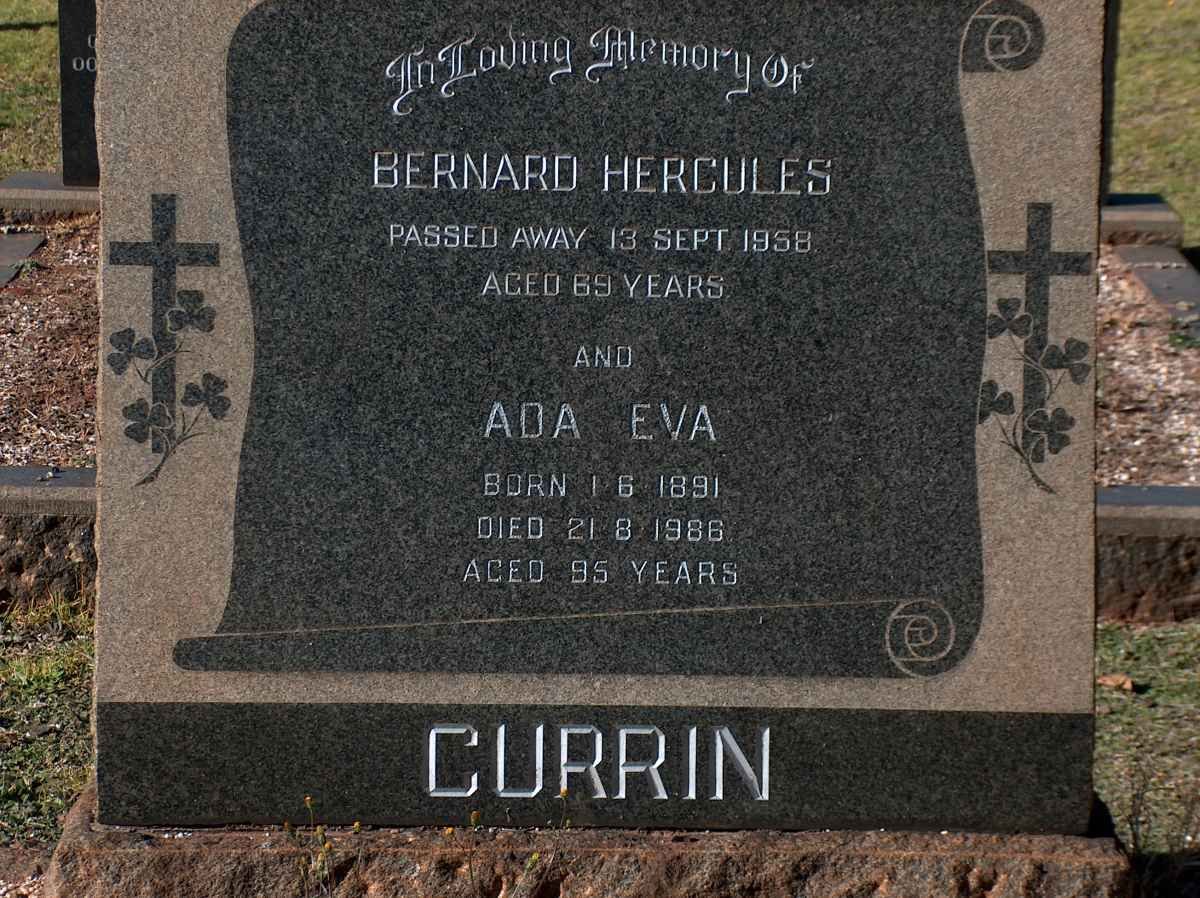 CURRIN Bernard Hercules -1958 &amp; Ada Eva 1891-1986
