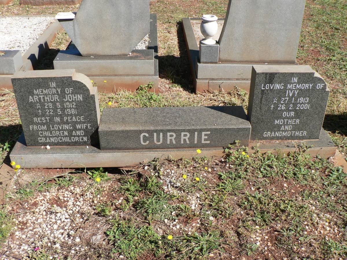 CURRIE Arthur John 1912-1981 &amp; Ivy 1913-2001