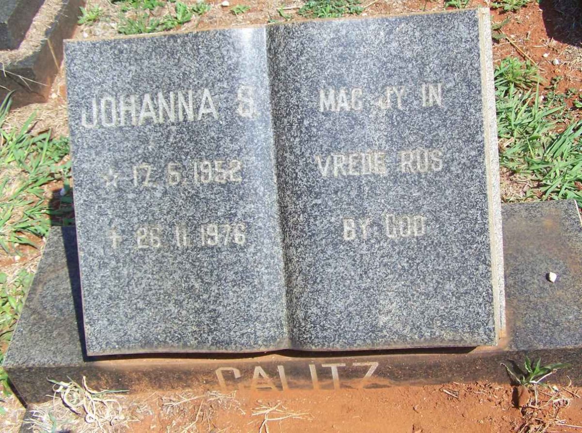 CALITZ Johanna S. 1952-1976